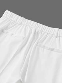 Calvornis 2 件套男士撞色翻领双排扣夹克和裤子西装套装 - 白色 - 查看 3