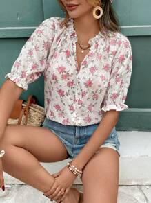 SHEIN Frenchy 女士简约时尚衬衫，适合夏季 - 彩色 - 查看 7