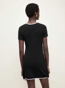 BizChic Vestido de mujer 2025 de nuevo verano, con cuello redondo, nudo en la cintura, bajo irregular. Adecuado para uso diario, casual, elegante, para playa, resort, bodas, conciertos campestres, brunch, aeropuerto. Estilo vintage de 180s de Estocolmo