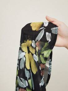 BizChic Camisa con estampado floral amarillo elegante para trabajo, salidas, vacaciones y uso casual en primavera/verano