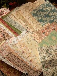 100 Sheets Vintage Floral Scrapbook Decorative Floral Art Stickers, Natural Vintage Paper Stickers Collection For Junk Journal DIY Art Craft Album Planner Notebook Notebook Envelope Gift Wrap