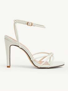 CUCCOO CHICEST Dames puntige neus strass gespband stiletto hoge hakken sandalen, sexy elegante glanzende abrikoos imitatie leren feest/club/festival schoenen