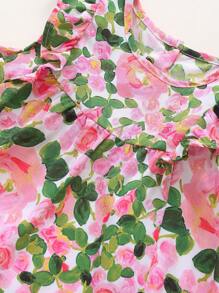 Baby Girl Floral All-Over Print Cap Sleeve Dress + Headband