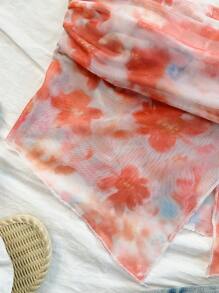 INAWLY Women's Floral Printed Ruffle Halter Top, Fashionable Vacation Wear - Coral Orange - View 6