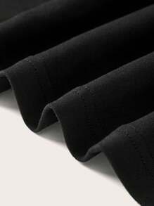 Attitoon Casual Vintage English "Brooklyn" New York Graphic Loose Fit Black Long Sleeve T-Shirt For Women, Suitable For Summer - Black - View 7