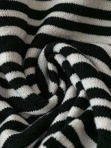 Chiquease Women's Contrast Stripe Stand Collar Knit Top - Multicolor - View 4