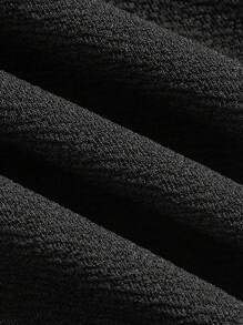 SHEIN EZwear Plus Size Black Skinny Fit Ankle Pants, Spring/Summer - Black - View 3