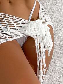 Swim Vcay Women's Solid Color Casual Chiffon Cover Up, Suitable For Summer - White - View 3