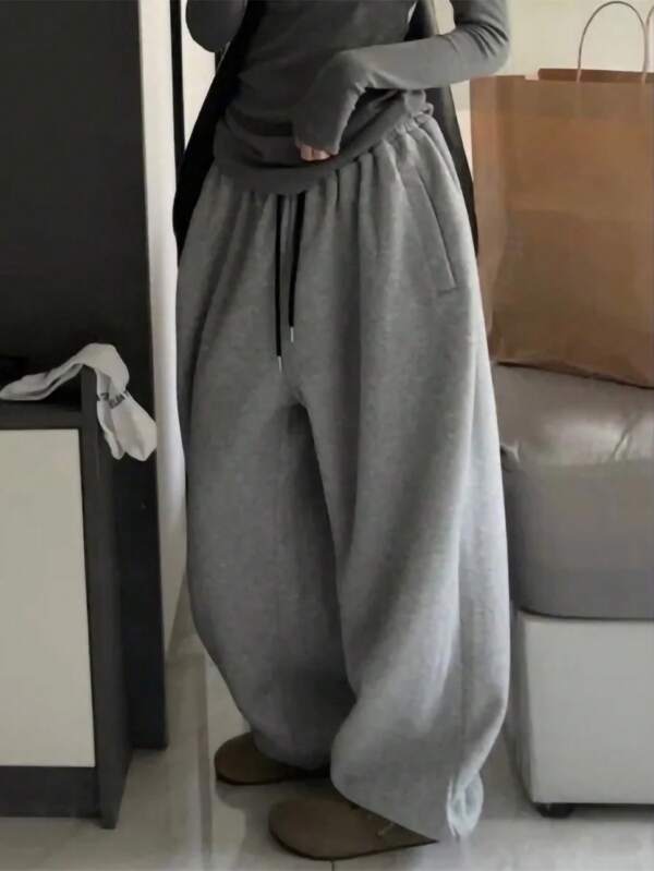 INAWLY Damen Gerade Beinschnitt Freizeithose mit Kordel, lässig und bequem, Jogginghose