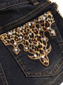 ROMWE J-Fashion Y2K Harajuku Gyaru Y2K Dantela Patchwork cu talie joasa incrucisata Retro Skinny cu talie super joasa femei pantaloni scurți din denim