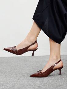 CUCCOO BIZCHIC Women's Fashion High Heel Pumps, Minimalist And Stylish, Suitable For Summer - Coffee Brown - View 4