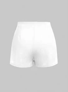 SHEIN Girlism Teen Girl Solid Color Metal Decor Skort, Suitable For Holiday, Valentine's Day, School