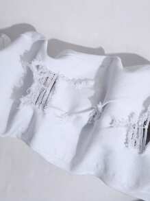 Manfinity EMRG Men's Casual Denim Jeans, Suitable For Summer - White - View 6