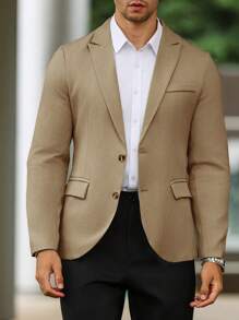 Calvornis 男士长袖翻领商务休闲西装外套