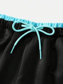 SHEIN Teen Boys Casual 2 In 1 Swimtrunks, Beach Shorts, Swimwear, Suitable For Beach Party, Music Festival, Surfing, Swimming, Spring/Summer