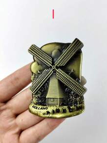 1/2 件手工复古金属冰箱贴 - 全球地标收藏家套装（巴黎埃菲尔铁塔/迪拜塔/荷兰风车）带开瓶器，独特的旅行纪念品和家居装饰礼物，适合生日/婚礼/乔迁 - 彩色 - 查看 18