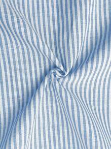 Sweetra Women's A-Line Textured Dress, Fashionable And Versatile - Blue and White - View 7