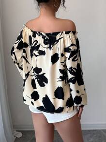 Breezaya Camisa casual de hombros descubiertos, minimalista y de moda, adecuada para el verano - Negro - Ver 2