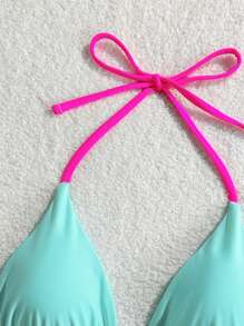 Swim Basics Minimalist & Fashionable Swimwear Bikini Top, Suitable For Summer Beach Beachwear - Mint Green - View 5