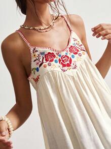Bohemela 波西米亚风女式度假休闲花卉刺绣吊带背心