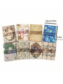 100 Sheets Vintage Floral Scrapbook Decorative Floral Art Stickers, Natural Vintage Paper Stickers Collection For Junk Journal DIY Art Craft Album Planner Notebook Notebook Envelope Gift Wrap