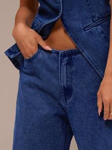 MUSERA Jeans de cintura baja y pierna recta
