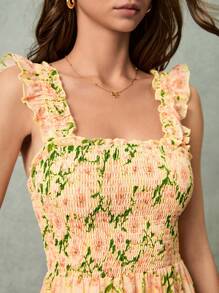 Poéselle 女士简约时尚细肩带吊带裙，适合夏季 - 黃色 - 查看 6