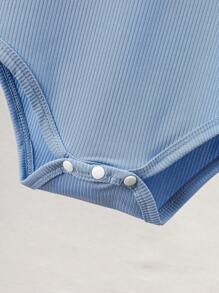 5件装新生男宝宝可爱暖色调连体衣，适合春夏季外出、度假和旅行，男女宝宝通用连体衣，儿童宝宝夏季服装 - 彩色 - 查看 3