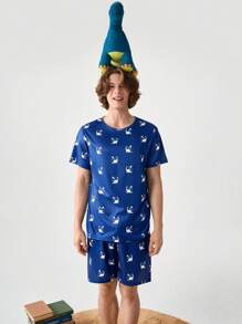 NotGurli Conjunto de ropa informal de hombre con camiseta de manga corta y cuello redondo, y pantalones cortos