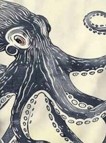 INAWLY Plus Size Women T-Shirts Retro Art Octopus Print Crew Neck Short Sleeved Casual T-Shirt, Fashion Now, Fashion Tee Tops Shirts, Aesthetic T-Shirts, Siblings Gift, Gift For Sister, Funny T-Shirts