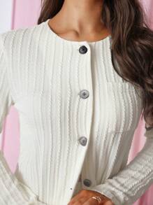 COSMINA Women's Black & White 2 Pieces Knitted Vintage Style Set, Autumn/Winter