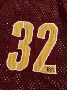 ROMWE MEN Prep Men's Jersey Round Neck Hollow Patterned Knit Sweater - Burgundy - View 5