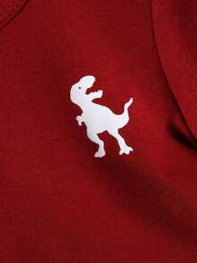 SHEIN Playful Pals Baby Boy Casual Simple Cute Dinosaur Print Short Sleeve T-Shirt And Solid Color Elastic Waist Pants 2 Pieces Outfit Set, Suitable For Summer Outdoor Wear Boy Toddler Clothes Boy Infant Clothes Boy Clothes Toddler - Multicolor - View 5