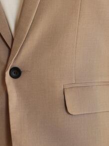 Manfinity Bizformal Men's Casual Commuting 2 Pieces Suit Set (Jacket And Pants) - Khaki - View 3