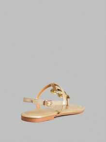 Ontre Women Flat Slippers, Simple And Fashionable, Suitable For Summer - Gold - View 3