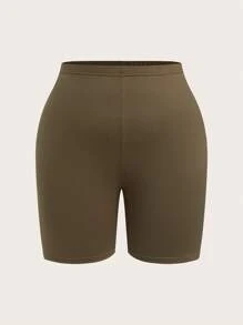 Comfortcana Set de 4 piezas para talla grande: 2 camisetas de manga corta + 2 bermudas de unicolor - Verde militar - Ver 10