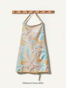 Cozy Pixies 1pc Vintage Floral Soft & Cozy Nursing Cover With Pocket, Breastfeeding Scarf For Outdoor Use