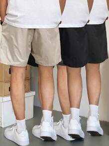 Manfinity Hypemode 3pcs,Men Slant Pockets Drawstring Waist Shorts Casual - Multicolor - View 2