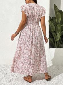 SHEIN Frenchy Plus Size Casual Elegant Waist Gathered A-Line Long Dress