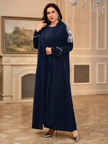 Al Najma Plus Size Women's Simple & Fashionable Arabian Abaya, Suitable For Summer, Modest Robe