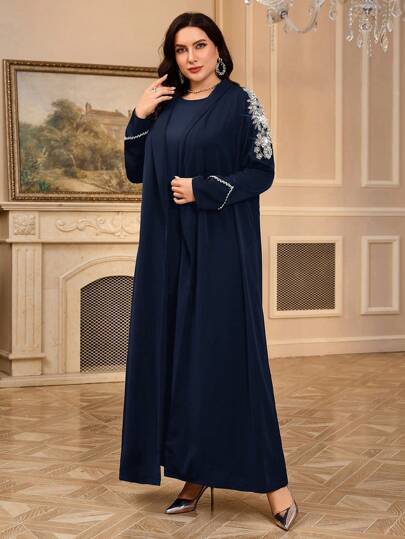 Al Najma 大码女式简约时尚阿拉伯长袍，适合夏季穿着，端庄长袍