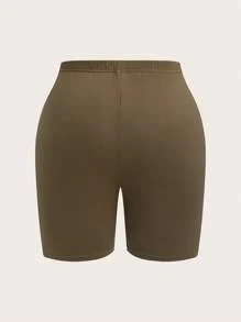 Comfortcana Set de 4 piezas para talla grande: 2 camisetas de manga corta + 2 bermudas de unicolor - Verde militar - Ver 11