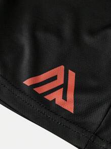 SHEIN Tween Boys 2pcs Set: Round Neck Raglan Short Sleeve Graphic Print T-Shirt & Elastic Waist Printed Shorts, Summer Activewear Outfit - Blue - View 4