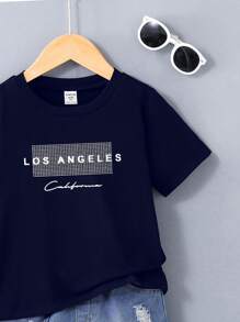 1 Set Toddler Boys Personalized T-Shirt & Denim Shorts