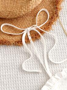 Breezaya Plus Size Women Solid Color Ruffle Hem Camisole Top - White - View 6