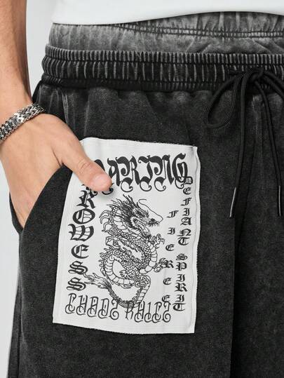 Anime Men's Anime Dragon Fashion Casual Shorts, Everyday Wear