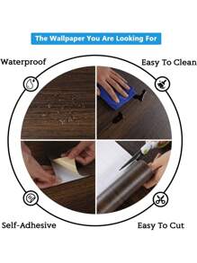 1 件木纹壁纸，PVC 剥离粘贴可移除乙烯基壁纸，客厅台面家居装饰壁纸 15.74 英寸 X 397.4 英寸