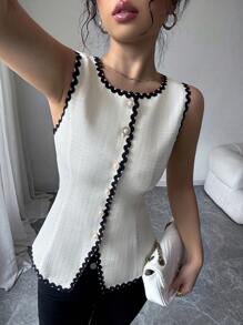 Gloray 春季女式杏色蕾丝边度假时尚衬衫