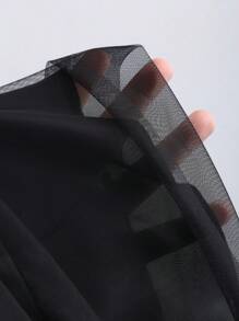 SHEIN Unity Women's Solid Color Asymmetric Hemline Mesh A-Line Skirt