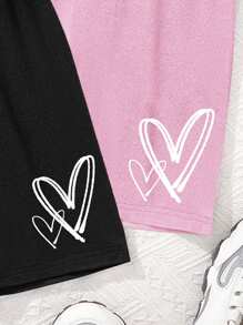 SHEIN Leap Crew 3pcs/Pack Tween Girls' Casual Minimalist Mid-Length Leggings, Suitable For Spring And Summer, School, Campus, College